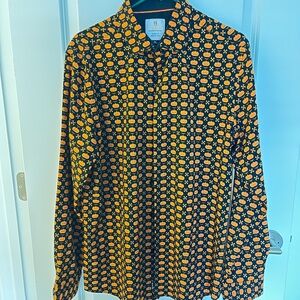 Halloween Pumpkin Button-Up Shirt